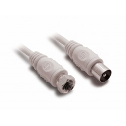 Câble TV satellite coaxial F/9,52 mm mâle/mâle 2 m