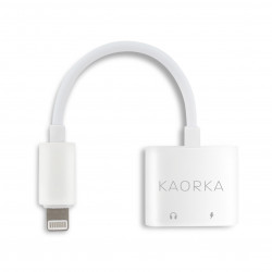 Adaptateur 2 en 1 lightning + jack 3,5 mm pour iPhone iPad - blanc