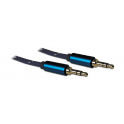 Câble audio jack stéréo 3,5 mm mâle/mâle 1 m - bleu