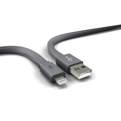 Câble MFI / USB-A plat pour iPhone iPad 1 m - gris sidéral