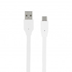 Câble USB-C /USB-A plat 2 m - blanc