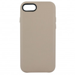 Coque rigide cuir PU pour iPhone 7/8/SE 2020 - beige