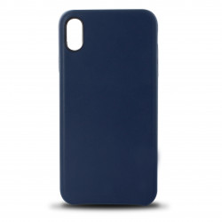 Coque rigide cuir PU pour iphone XS Max - bleue