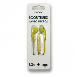 Ecouteurs Neon intra auriculaire bouton avec micro 1,2 m - jaune