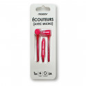Ecouteurs Neon intra auriculaire avec micro 1,2 m - rose