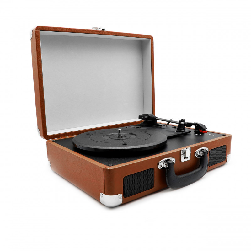 Platine vinyles en Bois laqué style Retro avec Radio et USB Ricatech RMC82, Platines