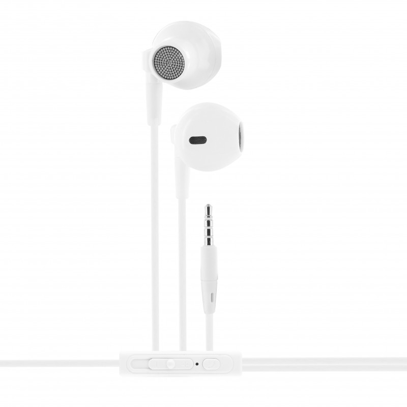 Ecouteurs intra auriculaire avec micro 1,2 m - blanc