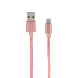 Câble USB-C /USB-A nylon 1 m - rose or