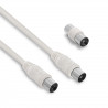 Câble TV coaxial 9,52 mm mâle/fem.+adaptateur mâle/mâle 2 m