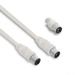 Câble TV coaxial 9,52 mm mâle/fem.+adaptateur mâle/mâle 5 m