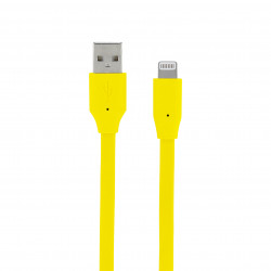 Câble Neon MFI / USB-A plat pour iPhone iPad 1 m - jaune