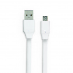 Câble micro USB /USB-A plat 3 m - blanc