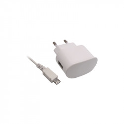 Chargeur secteur 1 USB-A 1 A + câble micro-USB 1 m - blanc