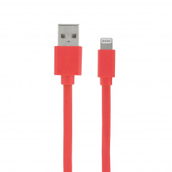 Câble MFI / USB-A plat pour iPhone iPad 1 m - rouge corail