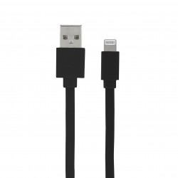Câble MFI / USB-A plat pour iPhone iPad 1 m - noir