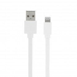 Câble MFI / USB-A plat pour iPhone iPad 1 m - blanc