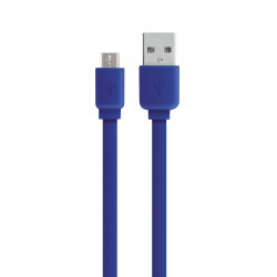 Câble micro USB /USB-A plat 1 m - bleu