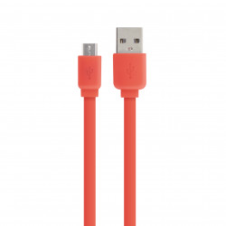 Câble micro USB /USB-A plat 1 m - rouge corail