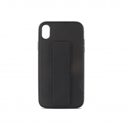 Coque semi-rigide magnétique avec support pour iphone XR - noire