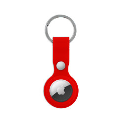 Protection en silicone avec attache porte-clé pour AirTag - rouge