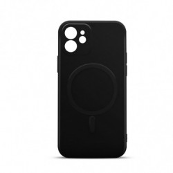Coque souple compatible MagSafe pour iPhone 12/12 PRO - noire