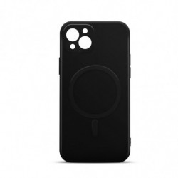 Coque souple compatible MagSafe pour iPhone 13 - noire