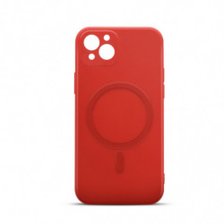 Coque souple compatible MagSafe pour iPhone 13 Mini - rouge