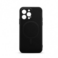 Coque souple compatible MagSafe pour iPhone 13 Pro - noire