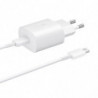 Chargeur maison 25W Power Delivery+Câble USB C/USB C Blanc