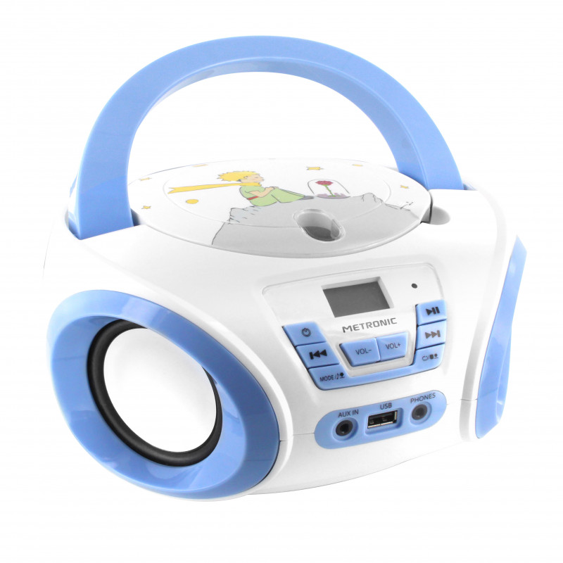 Lecteur CD avec port USB et entrée audio - bleu