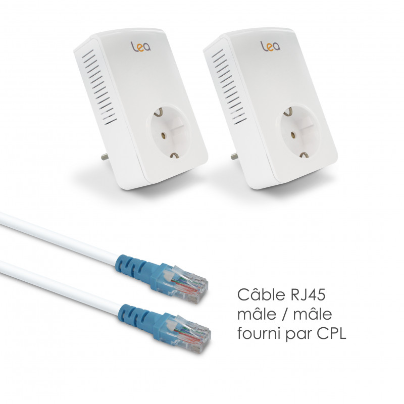 Prise CPL NetSocket 1800 Mbps 1 port Ethernet GbE prise EU (lot de 2) -  blanc