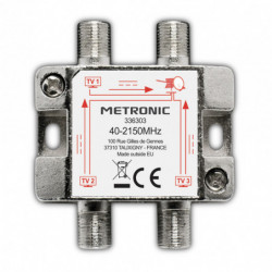 Répartiteur TV/SAT 3 sorties à fiche F blindé métal