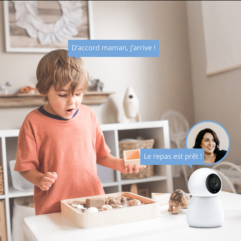 Caméra rotative 360° intelligente Wi-Fi intérieure
