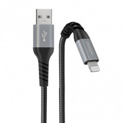 Câble MFI / USB-A renforcé Ultimate pour iPhone iPad 2 m - noir