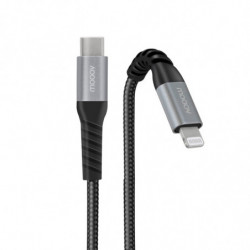 Câble MFI / USB-C renforcé Ultimate pour iPhone iPad 2 m - noir