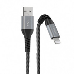 Câble MFI / USB-A renforcé Ultimate pour iPhone iPad 1 m - noir