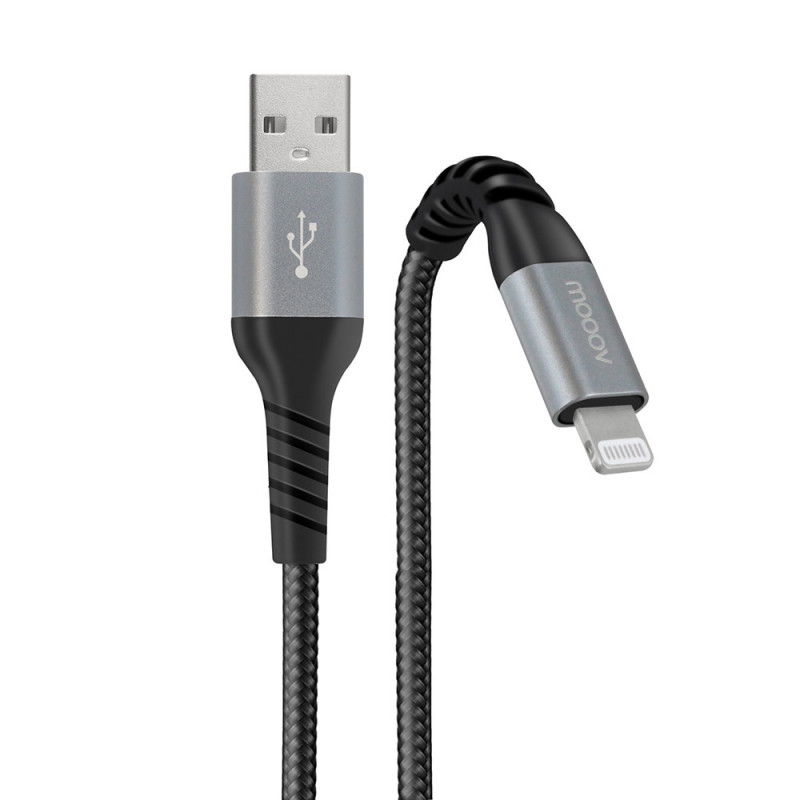 Câble à gaine tressée USB-C vers USB-A (1 m, noir)