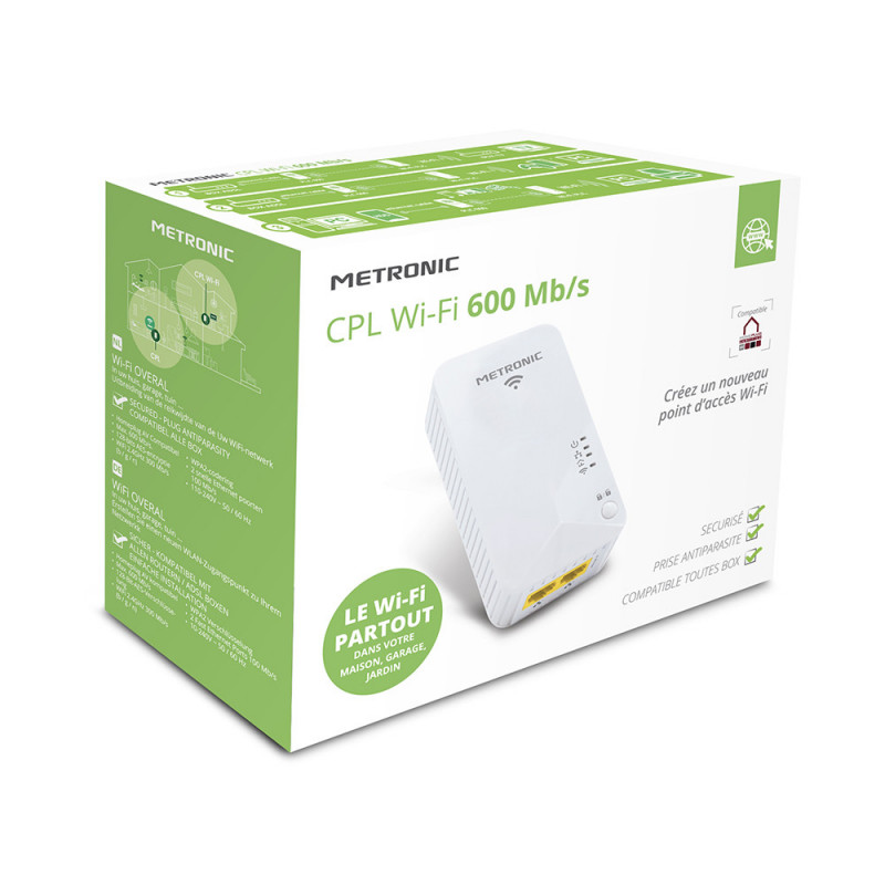 Prise CPL Wi-Fi 600 Mb/s - blanc