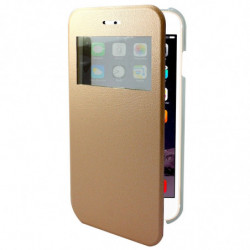 Etui folio s-view avec écran pour iphone 6/6S - or