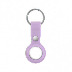 Protection en silicone avec attache porte-clé pour AirTag - mauve