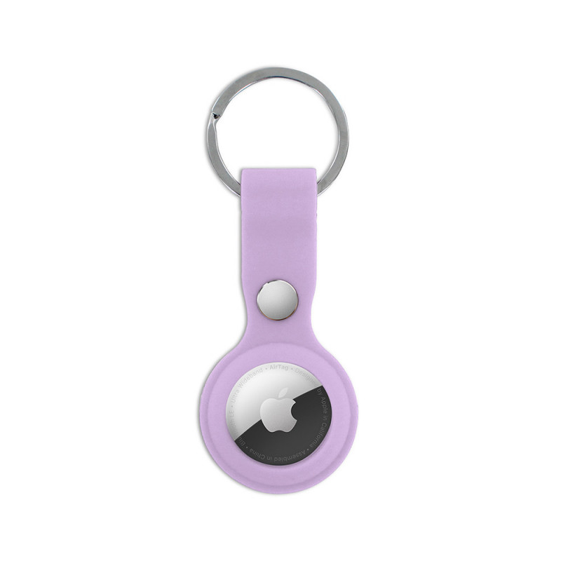 Protection en silicone avec attache porte-clé pour AirTag - mauve