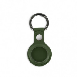 Protection en cuir PU avec attache porte-clé pour AirTag - vert