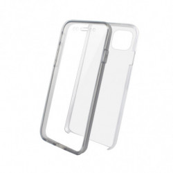 Coque semi-rigide 360° pour iPhone 13 - transparente / grise