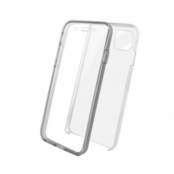 Coque semi-rigide 360° pour iPhone 13 Mini - transparente / grise