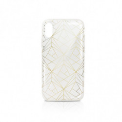 Coque Glam Chic semi-rigide "géométrique" pour iPhone X/XS - or