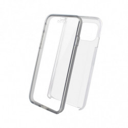 Coque semi-rigide 360° pour iPhone 14 Plus - transparente / grise