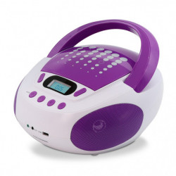 Lecteur CD MP3 Pop Purple avec port USB - Blanc et violet