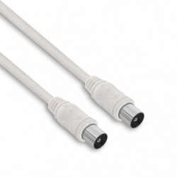 Câble TV coaxial 9,52 mm mâle/mâle 2 m - blanc