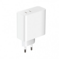 Chargeur secteur 2 USB-C 65W (20+45W) Power Delivery - blanc