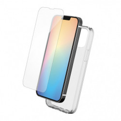 Pack protection coque transparente+verre trempé pour iPhone 14
